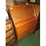 Mid twentieth century teak four drawer bureau