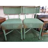 PAIR OF LLOYD LOOM LUSTY BENTWOOD FRAMED SIDE CHAIRS PAINTED GREEN