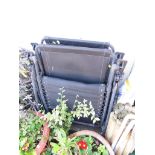 TWO METAL FRAMED FOLDING GARDEN CHAIRS