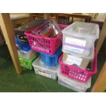 A selection of craft items including ink stamps, inks, constructional dvds and other items