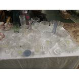 CUT AND PRESSED GLASS INC. FRUIT BOWLS, VASES, DISHES