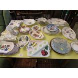 Assortment of decorative china and porcelain including Wedgwood Swallow dish, Minton Marlow dish,