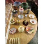 Decorative china including Beswick Peggotty character teapot, Wedgwood Jasper Ware bowl on foot,