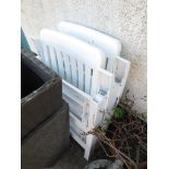 PAIR OF WHITE PLASTIC FOLDING GARDEN CHAIRS