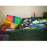 TWO CRATES OF CHILDREN'S TOYS AND BOOKS