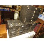 TWO VINTAGE COMPOSITION FILING DRAWER UNITS WITH CONTENTS OF TOOLS AND DIY ITEMS