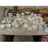 An assortment china teaware inc. Grafton Persian patterned cups and saucers, Queen Anne Old