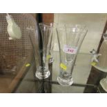 FOUR CONICAL DRINKING GLASSES