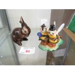 GOEBEL FIGURE OF RABBIT AND A GOEBEL FIGURE OF HUMOROUS BEES AND LADYBIRD