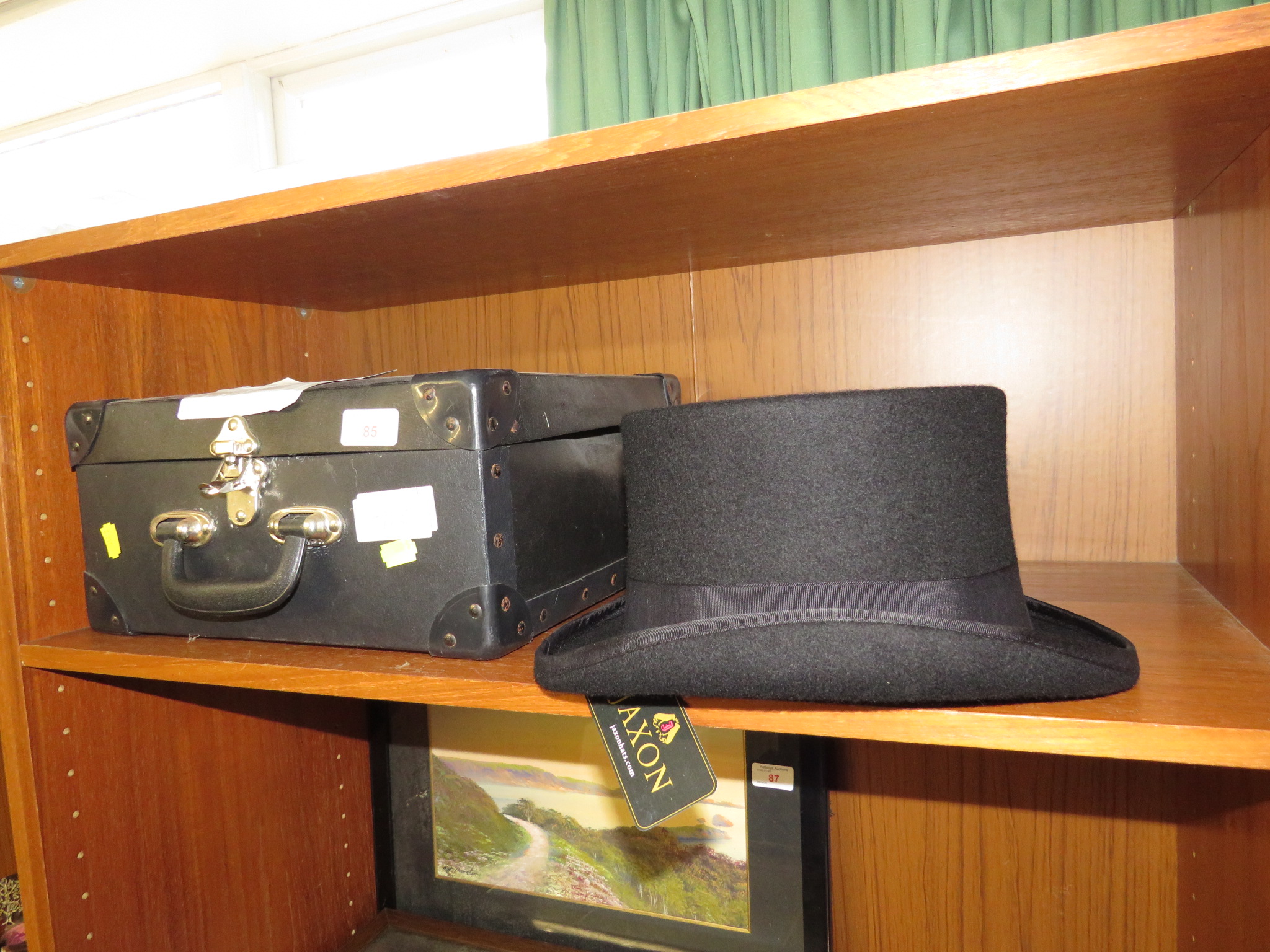 JAXON LARGE MID CROWN TOP HAT WITH CARRY CASE