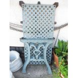 PALE GREEN PAINTED CAST METAL GARDEN TABLE COMPONENTS (A/F) (SEE ALSO LOTS 181 & 186)