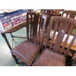 Oak drop leaf gate leg table with set of four chairs with drop in seat pads