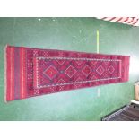 RED AND BLUE MESHWANI RUNNER (260CM X 63CM)