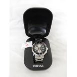 GENTS PULSAR CHRONOGRAPH WRISTWATCH WITH BOX
