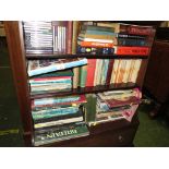 THREE SHELVES OF FICTION AND REFERENCE BOOKS