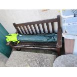 STAINED HARDWOOD GARDEN BENCH