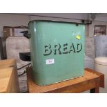 GREEN ENAMEL BREAD BIN (NO LID)