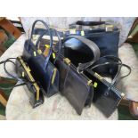 SEVEN VINTAGE LADIES LEATHER HANDBAGS INCLUDING ACKERY OF LONDON, PETER LEIGH AND JANE SHILTON