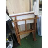 FOLDING HARDWOOD AND CANVAS GARDEN CHAIR