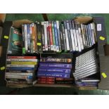 BOX OF ASSORTED CONSOLE AND COMPUTER GAMES, BLANK CDR DISKS ETC