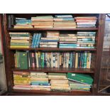 FOUR SHELVES OF BOOKS INCLUDING BOTANY AND FICTION TITLES