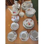 JOHNSON BROTHERS DINNER AND TEAWARE WITH FLORAL AND FRUIT PATTERN