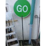 HIGHWAYS STYLE 'STOP' AND 'GO' TWO SIDED SIGN