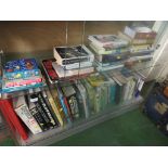 TWO SHELVES OF FICTION AND REFERENCE BOOKS