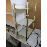 THREE TIER BRASS EFFECT BATHROOM STAND WITH GLASS SHELVES