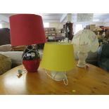THREE TABLE LAMPS WITH SHADES