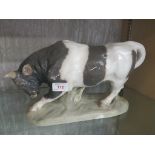 LARGE ROYAL COPENHAGEN MODEL OF A BULL, INCISED NUMBER 1195 (A/F)
