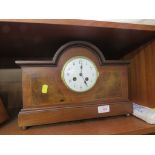 STRIKING PENDULUM MANTLE CLOCK IN AN INLAID MAHOGANY CASE