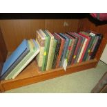 SHELF OF FOLIO SOCIETY BOOKS INCLUDING LIFE OF NELSON, HISTORY OF THE KINGS OF BRITAIN, AND THE