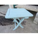 SMALL PAINTED HARDWOOD FOLDING GARDEN TABLE