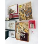 925 SILVER NECKLACE AND PENDANT, TWO WRISTWATCHES, CUFF LINKS AND COSTUME JEWELLERY (SOME IN