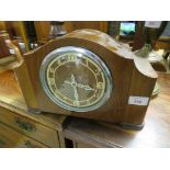 OAK CASED CHIMING MANTLE CLOCK