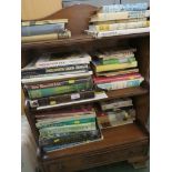 THREE SHELVES OF BOOKS INCLUDING GARDENING TITLES