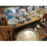 SMALL BEECH KITCHEN TABLE AND FOUR MATCHING CHAIRS