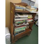 MAHOGANY VENEERED THREE TIER WATERFALL BOOKCASE WITH SINGLE DRAWER