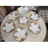GERMAN PORCELAIN FRUIT BOWL AND TWELVE SHALLOW DISHES WITH GILDING