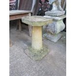 SMALL TWO PIECE COMPOSITE STONE GARDEN BIRDBATH