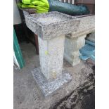 COMPOSITE STONE SQUARE BIRDBATH