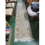 BEIGE GROUND EMBOSSED FOLIATE RUNNER