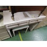 STRACHAN PLAN WHITE FINISHED DRESSING TABLE WITH THREE PART MIRROR (DRESSING TABLE STOOL FOR