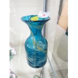 BLUE-GREEN MDINA GLASS VASE