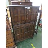 DARK WOOD ILLUMINATED DRINKS CABINET (NEEDS RE-WIRING)