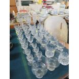 ASSORTED DRINKING GLASSES INCLUDING SOME CUT DECORATION EXAMPLES