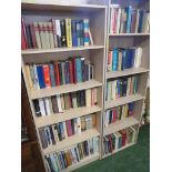 TEN SHELVES OF BOOKS INCLUDING LITERATURE, PHILOSOPHY, PSYCHOLOGY AND NORWEGIAN LANGUAGE TITLES