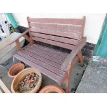 SMALL HARDWOOD GARDEN BENCH