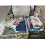 SMALL QUANTITY OF POSTCARDS, GREETINGS CARDS AND A BOX OF ASSORTED EPHEMERA